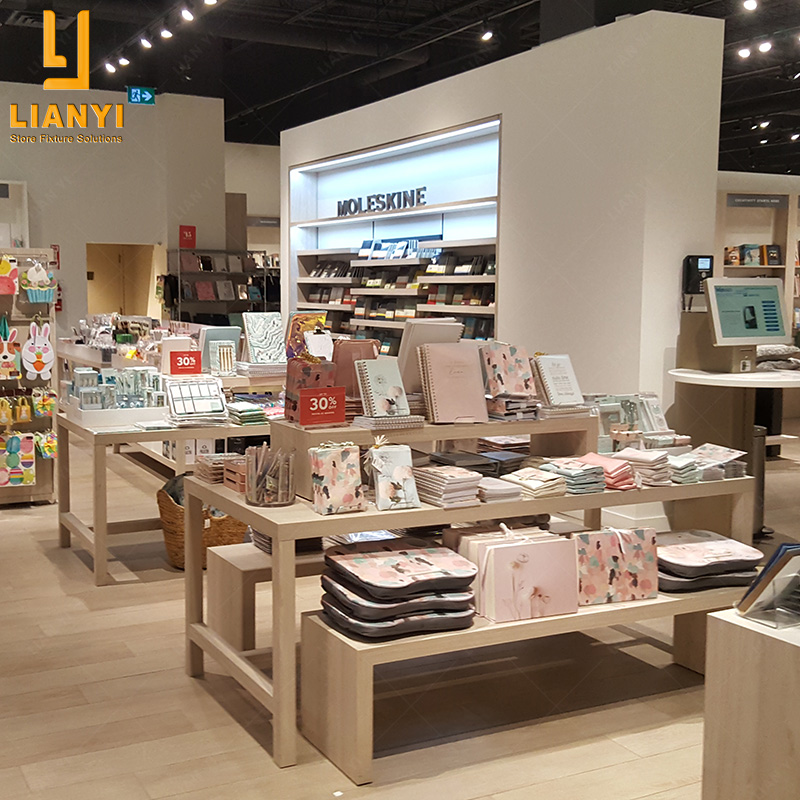 Estantes de exhibición de libros de alta calidad con muebles de librerías de biblioteca personalizados 